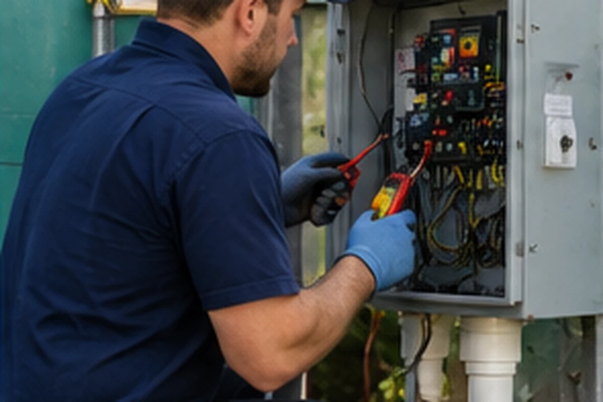 Technician using septic inspection equipment and documenting system findings in Covington, KY
